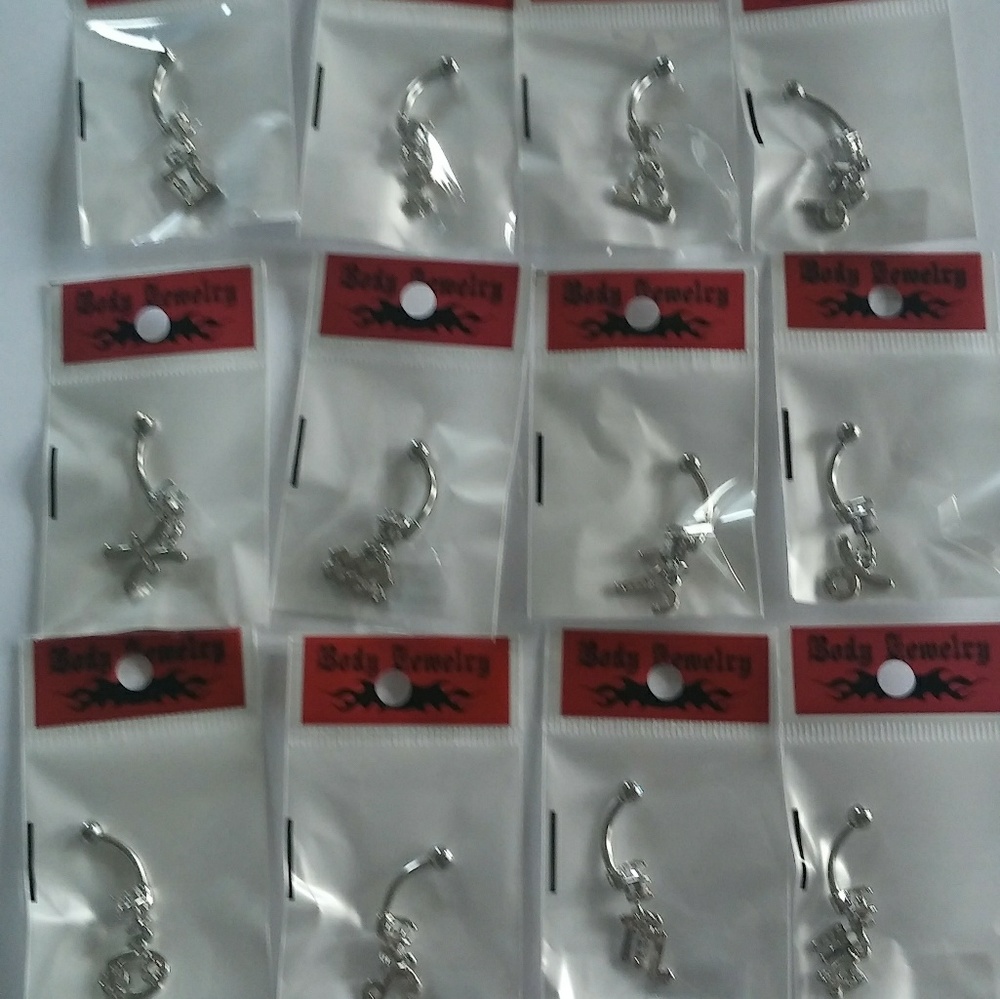 Two Zodiac Sign Belly Button Rings - Picture 4 of 6